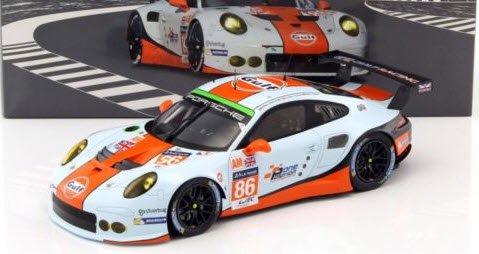 スパーク 18S278 1/18 Porsche 911 RSR No.86 LMGTE Am Le Mans 2016 Gulf Racing  M.Wainwright - ミニチャンプス専門店　【Minichamps World】