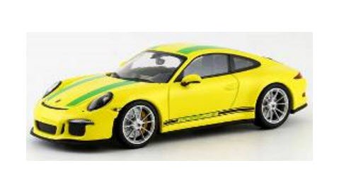 ミニチャンプス 413066261 1/43 ポルシェ 911 R (991) 2016 （イエロー/グリーンストライプ） - ミニチャンプス専門店　 【Minichamps World】