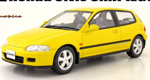 OTTO オットー OTM711 1/18 ホンダ シビック SiRII (EG6)イエロー - ミニチャンプス専門店 【Minichamps  World】