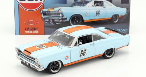 GMP 18858 1/18 1966 Ford Fairlane Gulf Oil - Light Blue with
