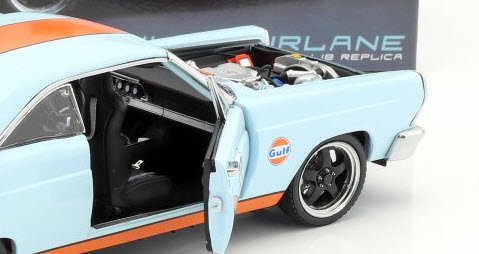 GMP 18858 1/18 1966 Ford Fairlane Gulf Oil - Light Blue with