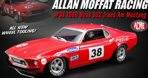 ACME A1801828 1/18 #38 1969 Ford Boss 302 Trans Am Mustang Allan 