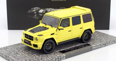 ミニチャンプス 107032402 1/18 ブラバス 850 6.0 BITURBO ワイドスター AUF ベース (メルセデス ベンツ AMG G  63 2016) イエロー - ミニチャンプス専門店　【Minichamps World】