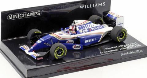 ミニチャンプス 417940702 1/43 ウィリアムズ ルノー FW16 #2 ナイジェル・マンセル フランスGP F1復帰 1994 -  ミニチャンプス専門店 【Minichamps World】