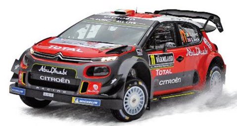 ノレブ NOREV 181637 1/18 シトロエン C3 WRC 2018年ラリー・スウェーデン #11 C.Breen / S.Martin -  ミニチャンプス専門店 【Minichamps World】