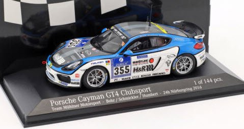 ミニチャンプス 437166155 1/43 ポルシェ ケイマン GT4 クラブスポーツ #355 BOHR 24時間 ニュルブルクリング 2016  - ミニチャンプス専門店 【Minichamps World】