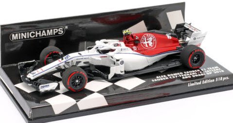 ミニチャンプス 417182116 1/43 アルファ ロメオ ザウバー F1 チーム フェラーリ C37 #16 シャルル・ルクレール アブダビ  GP 2018 - ミニチャンプス専門店　【Minichamps World】