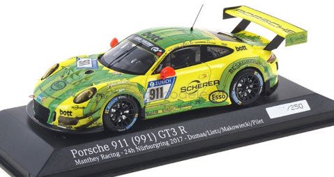 ミニチャンプス CA04318003 1/43 ポルシェ 911 GT3 R #911 24h ニュル 2017 Dumas / Lietz /  Pilet 特注品 - ミニチャンプス専門店　【Minichamps World】