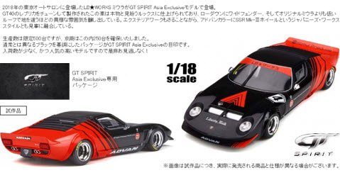 GTスピリット GTS033KJ 1/18 LB☆WORKS Miura （ブラック/レッド）Asia