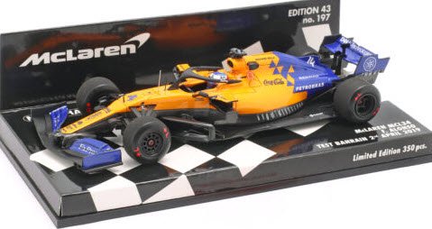 ミニチャンプス 537194314 1/43 マクラーレン ルノー MCL34 フェルナンド・アロンソ バーレーン テスト 2回目 4月 2019 -  ミニチャンプス専門店　【Minichamps World】