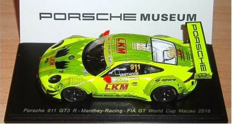 スパーク Spark MAP02078020 1/43 ポルシェ 911 GT3 R Manthey Racing #911 FIA GT World  Cup マカオ 2018 特注品 - ミニチャンプス専門店　【Minichamps World】