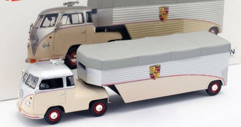 シュコー 450909300 1/43 VW T1 `Continental Motors` レーシング トランスポーター ポルシェ ベージュ /  シルバー / グレイ - ミニチャンプス専門店　【Minichamps World】