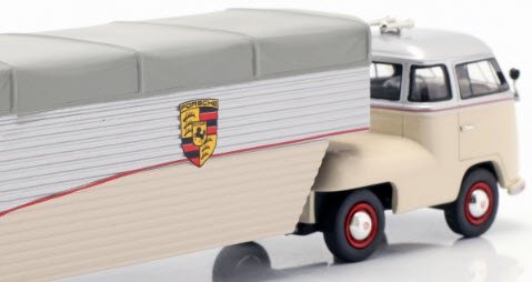 シュコー 450909300 1/43 VW T1 `Continental Motors` レーシング トランスポーター ポルシェ ベージュ /  シルバー / グレイ - ミニチャンプス専門店　【Minichamps World】