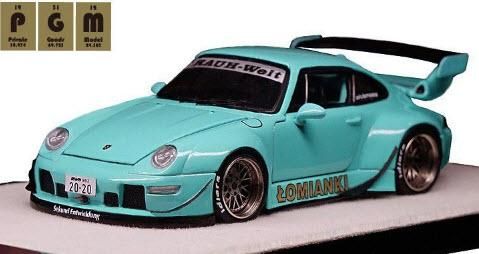 ミニカー PGM 1/64 PORSCHE RWB 964 Tiffany Blue Porsche RWB 964 Widebody Tiffany Blue Metallic with Extra