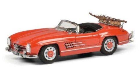 シュコー 450268900 1/43 メルセデス・ベンツ 300SL ロードスター スキーホリデー レッド - ミニチャンプス専門店  【Minichamps World】