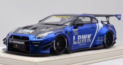 ONEMODEL 20D06-03 1/18 LB-WORKS 日産 GT-R R35 V2.0 LBWK Blue 