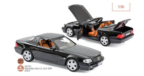 ノレブ 183750 1/18 メルセデス・ベンツ SL 500 1999 ブラック