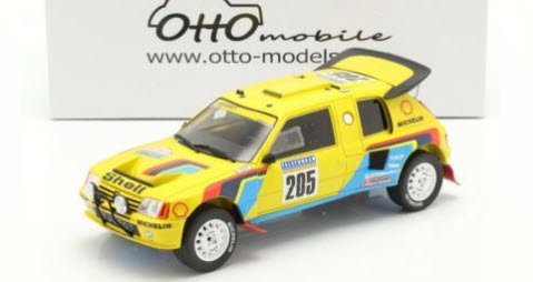 OTTO オットー OTM354 1/18 プジョー 205 グランドレイド ダカール #205 (イエロー) - ミニチャンプス専門店　 【Minichamps World】