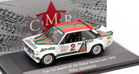 CMR WRC013 1/43 フィアット 131 Abarth #2 4th モンテカルロ ラリー 1978 Rohrl / Geistdorfer  - ミニチャンプス専門店　【Minichamps World】