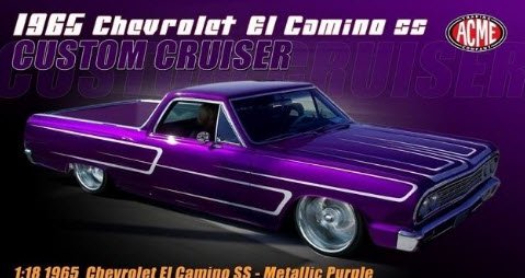 ACME A1801709 1/18 1965 El Camino SS Custom Cruisers-Custom Purple