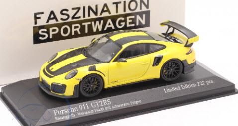 ミニチャンプス 413067228 1/43 ポルシェ 911 (991 II) GT2 RS Weissach package 2018  レーシングエロー / ブラックホイール 特注品 - ミニチャンプス専門店　【Minichamps World】