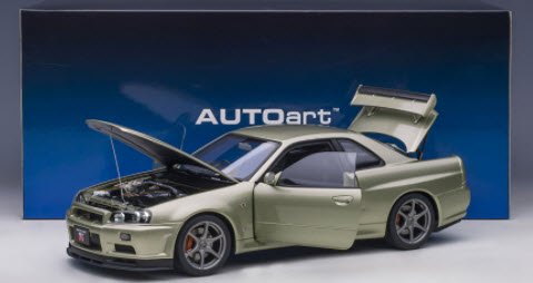 オートアート AUTOart 77404 1/18 日産 スカイライン GT-R (R34) Vスペック II ニュル (ミレニアムジェイド) -  ミニチャンプス専門店 【Minichamps World】