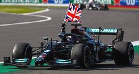 スパーク S7683 1/43 Mercedes-AMG Petronas F1 No.44 W12 Winner British GP 2021  Hamilton Figurine flag - ミニチャンプス専門店　【Minichamps World】