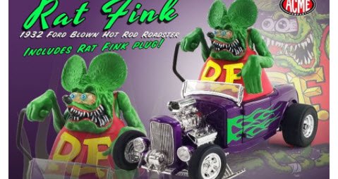 ACME A1805002K 1/18 Rat Fink`s Blown 32 Ford Roadster with Rat