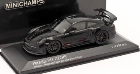 ミニチャンプス 410067290 1/43 ポルシェ 911 (991.2) GT2RS 2018 ブラック (ヴァイザッハパッケージ)  ブラックホイール - ミニチャンプス専門店　【Minichamps World】