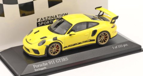ミニチャンプス 413067049 1/43 ポルシェ 911 (991 II) GT3 RS 2018 レーシング イエロー / ゴールド ホイール  Porsche 特注品 - ミニチャンプス専門店　【Minichamps World】