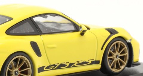 ミニチャンプス 413067049 1/43 ポルシェ 911 (991 II) GT3 RS 2018 レーシング イエロー / ゴールド ホイール  Porsche 特注品 - ミニチャンプス専門店　【Minichamps World】