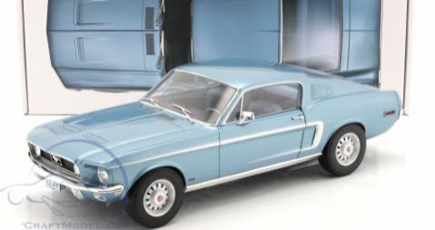 ノレブ 122703 1/12 フォード マスタング ファストバック GT 1968 メタリックライトブルー - ミニチャンプス専門店　 【Minichamps World】