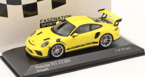 ミニチャンプス 413067050 1/43 ポルシェ 911 (991 II) GT3 RS 2018 レーシング イエロー / シルバー ホイール  Porsche 特注品 - ミニチャンプス専門店 【Minichamps World】