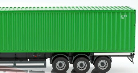 NZG LX97910030 1/18 Set semi-trailer International with 40 FT Container  green コンテナ グリーン - ミニチャンプス専門店　【Minichamps World】