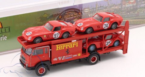 Brekina BRE58481 1/87 フェラーリ Ferrari 250 GTO #24 #25 #27 & Fiat 642 レーシング  トランスポーター 4台セット - ミニチャンプス専門店 【Minichamps World】