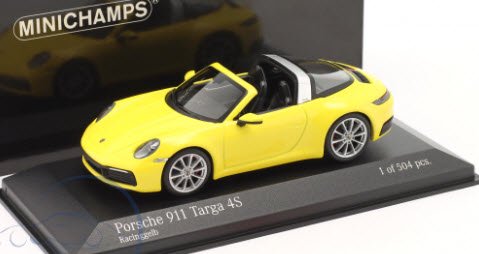 ミニチャンプス 410069562 1/43 ポルシェ 911 (992) タルガ 2020 イエロー - ミニチャンプス専門店　 【Minichamps World】