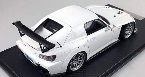 ミニカー　1/18 ホンダ S2000スプーン ストリートカーボンボンネットバージョン(ブラック×チタニウムシルバーホイール) [23A03-01A] 1/18 Honda S2000 Spoon Street Carbon Bonnet Version (Black x