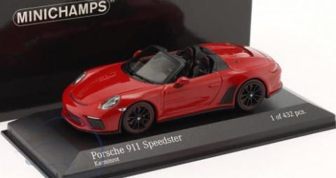 ミニチャンプス 410061131 1/43 ポルシェ 911 (991) スピードスター 2019 ダークレッドメタリック - ミニチャンプス専門店　 【Minichamps World】