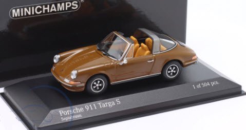 ミニチャンプス 410060160 1/43 ポルシェ 911 タルガ S 1972 セピア 