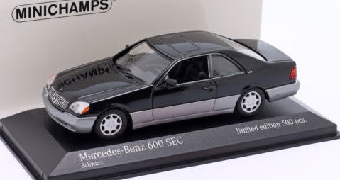 ミニチャンプス 943032603 1/43 メルセデス ベンツ 600 SEC (C140) 1992 ブラック 特注品 - ミニチャンプス専門店　 【Minichamps World】