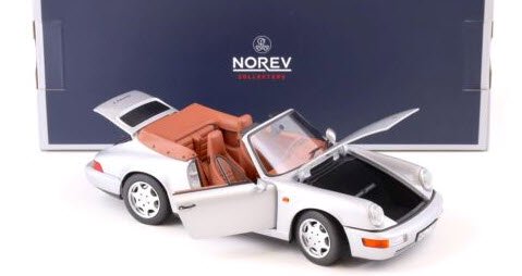 ノレブ NOREV 187330 1/18 ポルシェ 911 (964) Carrera 2 コンバーチブル 1990 シルバー -  ミニチャンプス専門店　【Minichamps World】