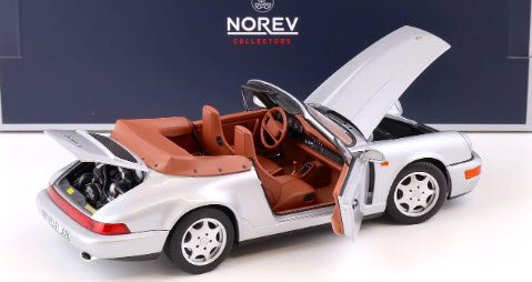 ノレブ NOREV 187330 1/18 ポルシェ 911 (964) Carrera 2 コンバーチブル 1990 シルバー -  ミニチャンプス専門店 【Minichamps World】