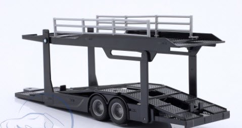 ブラーゴ Bburago 18-31465 1/43 スカニア Scania S730 Car transporter ブラック with  ランボルギーニ ブルーメタリック - ミニチャンプス専門店 【Minichamps World】