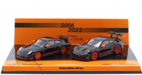 ミニチャンプス 413062191 1/43 ポルシェ 17 Years Porsche 911 GT3 RS: 997.1 (2006) & 992  (2023) 2台セット 特注品 - ミニチャンプス専門店　【Minichamps World】