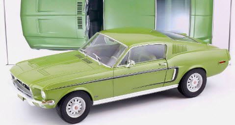 ノレブ NOREV 122704 1/12 フォード マスタング ファストバック GT 1968 メタリックライトグリーン - ミニチャンプス専門店　 【Minichamps World】