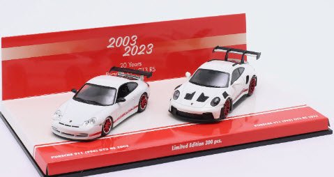 ミニチャンプス 413062190 1/43 ポルシェ 911 GT3 RS: 996 (2003) & 992 (2023) 20 Years  2台セット 特注品 - ミニチャンプス専門店　【Minichamps World】