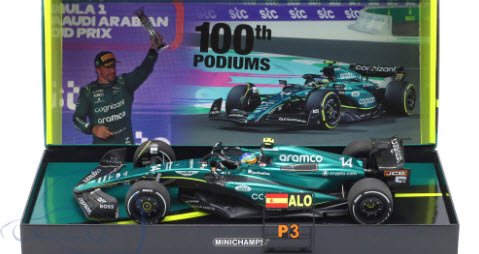 ミニチャンプス 147230214 1/18 アストン マーティン AMR23 #14 100th F1 Career Podium F1 2023  フェルナンド アロンソ 特注品 - ミニチャンプス専門店 【Minichamps World】