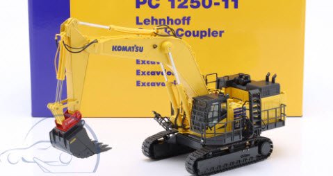 NZG BK999200 1/50 コマツ Komatsu PC1250 Hydraulic excavator with Lehnhoff  quick coupler イエロー - ミニチャンプス専門店 【Minichamps World】