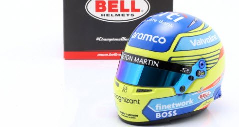 Bell ベル 4100308 1/2 ヘルメット Aston Martin AMR24 #14 Formula 1 2024 フェルナンド・アロンソ  - ミニチャンプス専門店　【Minichamps World】