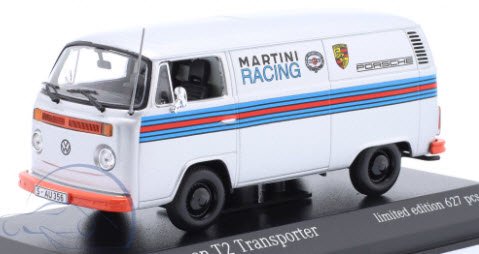 ミニチャンプス 943053066 1/43 フォルクスワーゲン VW T2 bus Porsche Renndienst Martini  Design 1972 シルバー 特注品 - ミニチャンプス専門店　【Minichamps World】